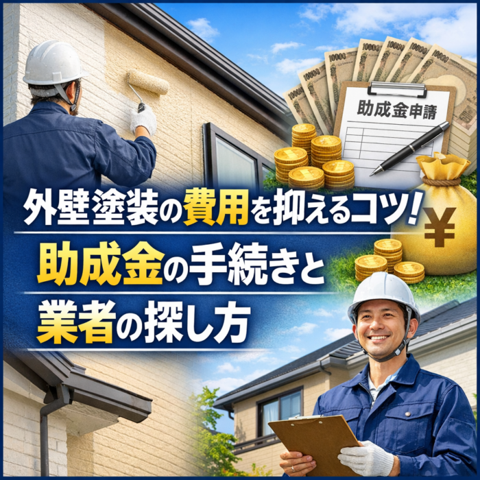 外壁塗装の費用を抑えるコツ！助成金の手続きと業者の探し方