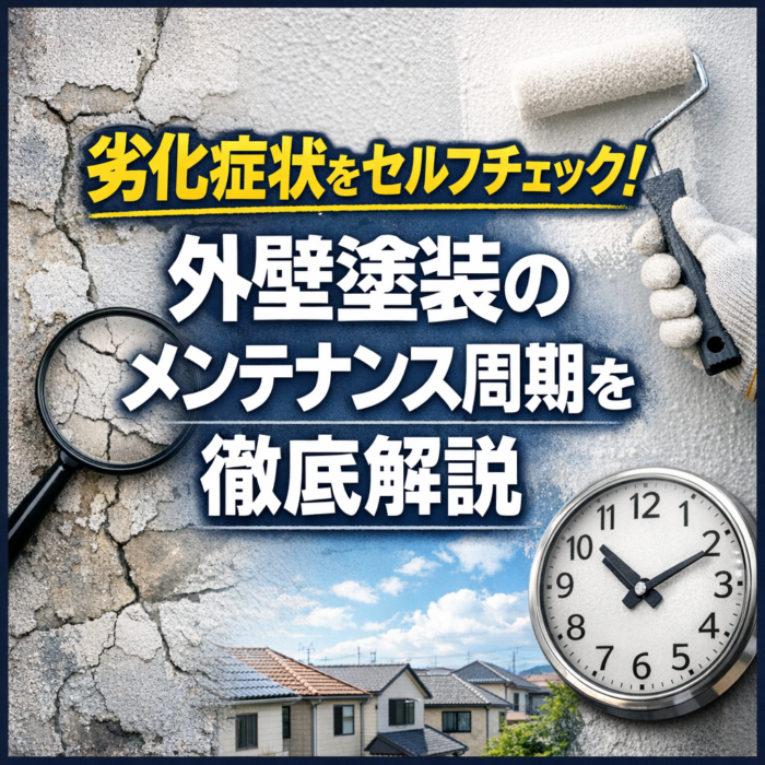 劣化症状をセルフチェック！外壁塗装のメンテナンス周期を徹底解説